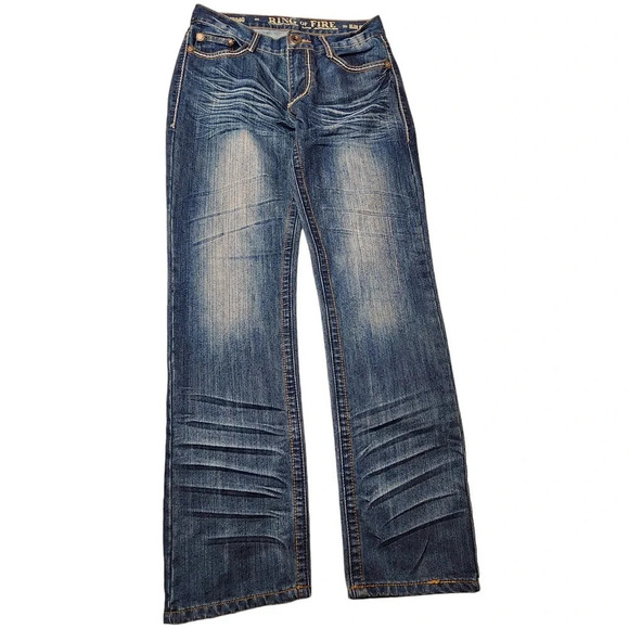 Ring of fire Mens Jeans Slim Straight Alvarado St Dark Wash Size 31x32 - Picture 1 of 13